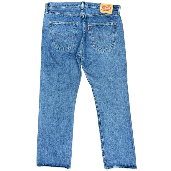 EUC Men's LEVI'S® 501™ Original Fit Straight Leg Button Fly Jeans | Size 35 X 30 - Picture 5 of 13